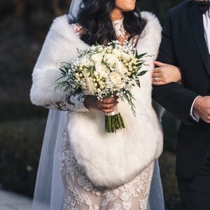 Elegant Bridal Fur Wrap